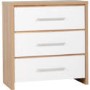 Seconique Seville Chest of Drawers in Oak/White