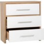 Seconique Seville Chest of Drawers in Oak/White