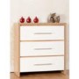 Seconique Seville Chest of Drawers in Oak/White