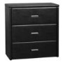 Seconique Prado 3 Drawer Chest in Black Faux Leather