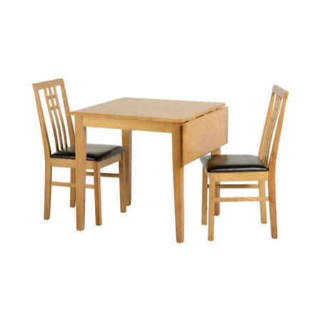 Seconique Vienna Pair of Dining Chairs - Medium Oak/Brown PU