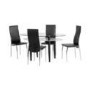 GRADE A1 - Seconique Pair of Dining Chairs - Black PVC/Chrome