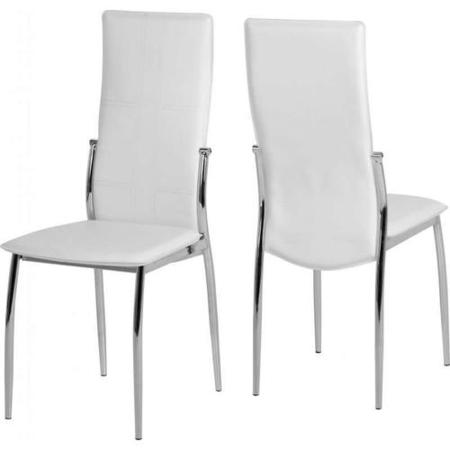GRADE A1 - Seconique Pair of Berkley White Dining Chairs