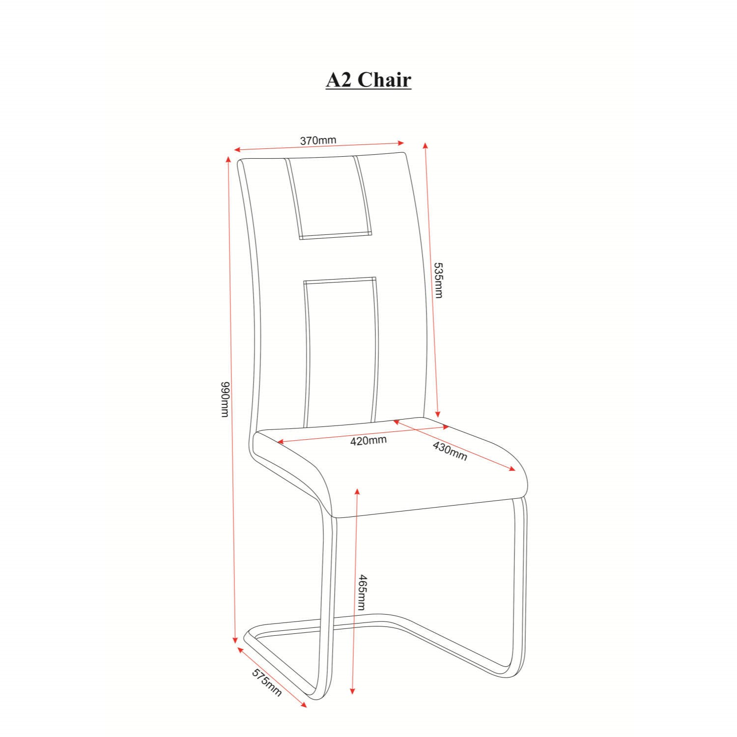 Seconique A2 Dining Chair in Black - Furniture123