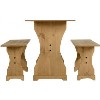 Dining Table &amp; 2 Benches in Solid Pine - Corona