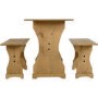 Dining Table & 2 Benches in Solid Pine - Corona