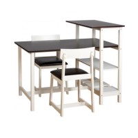 Seconique Costa Rica Dining Set - Classic Espresso/DP White/Brown PU