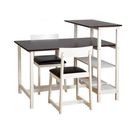 Seconique Costa Rica Dining Set - Classic Espresso/DP White/Brown PU