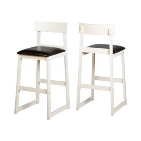 Seconique Costa Rica Dining Set - Classic Espresso/DP White/Brown PU