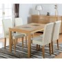 Seconique Wexford Oak Effect Dining Set with 4 Cream Dining Chairs