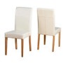 Seconique Wexford Oak Effect Dining Set with 4 Cream Dining Chairs