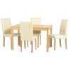 Seconique Wexford Oak Effect Dining Set with 4 Cream Dining Chairs