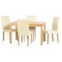 Seconique Wexford Oak Effect Dining Set with 4 Cream Dining Chairs