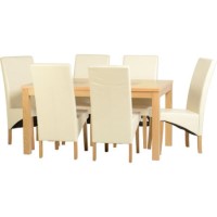 Seconique Wexford 59' Dining Set With G1 Cream PU Chairs