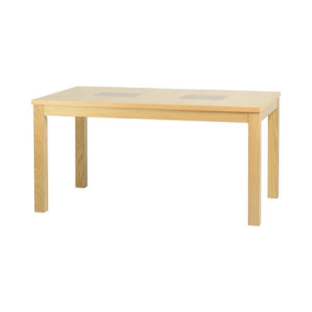 Seconique Wexford 47" Dining Table - Oak Veneer/Walnut Inlay