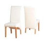 Seconique Wexford Dining Set- Oak Dining Table & 6 Cream Faux Leather Dining Chairs