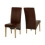 Seconique Wexford 59" Dining Set - G1 - Oak Veneer/Walnut Inlay/Mid Brown PU