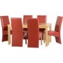 Seconique Wexford Oak Dining Set + 6 Red Faux Leather G5 Dining Chairs