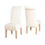 Seconique Wexford Dining Set - Oak Dining Table & 6 Cream Faux Leather G10 Dining Chairs