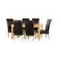 Seconique Wexford Oak Effect Dining Table+6 Brown Faux Leather Chairs