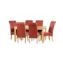 Seconique Wexford Dining Set - Oak Dining Table & 6 Red Faux Leather G10 Dining Chairs