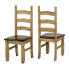 Seconique Corona Extendable Solid Pine Dining Table &amp; 4 Dining Chairs with Brown Seat