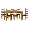 Seconique Corona Extending Dining Table Set &amp; 6 Brown PU Chairs