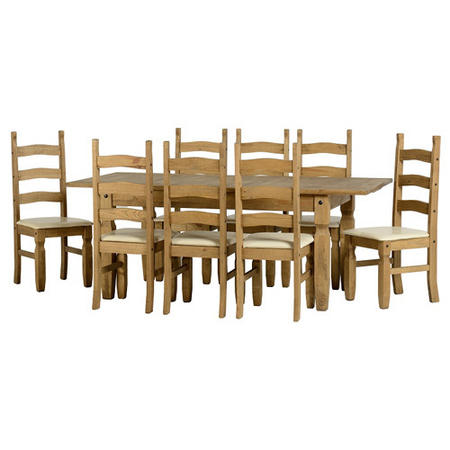 Seconique Corona Extending Dining Table + 8 Dining Chairs