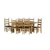 Seconique Corona Extending Pine Dining Set + 8 Brown PU &amp; Pine Chairs