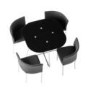 Seconique Washington Stowaway Dining Set in Black Glass + 4 Chairs