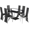 GRADE A2 - Seconique Henley 6 Seat Dining Set in Clear Glass and Black