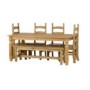 Seconique Corona 6' Dining Set With 5' Bench And 4 Chairs - Distressed Waxed Pine