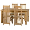 Seconique Tortilla Pine Dining Set + 4 Pine Chairs with Cream Seats