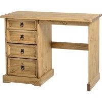 Seconique WHDT027DWP DT027DWP - Corona 4 Drawer Dressing Table - Distressed Waxed Pine