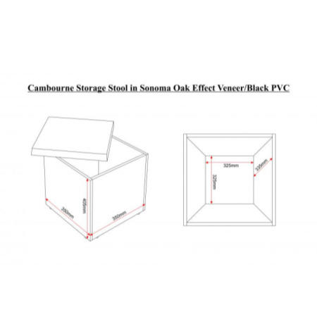 GRADE A2 - Seconique Cambourne 2 Drawer Dressing Table Set - Sonoma Oak Effect Veneer/Black PVC