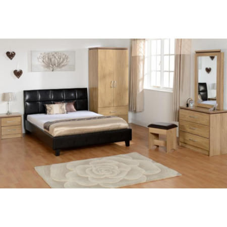 Seconique Monroe 4'6" Bed - Expresso Brown PU
