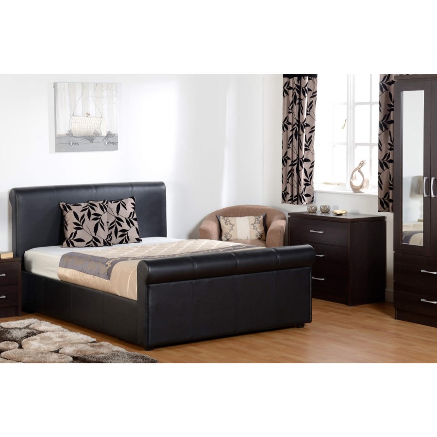 Seconique Franklyn Double Storage Bed Frame in Black