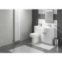 GRADE A2 - Curved White Right Hand Bathroom Vanity Unit & Glass Basin - Without Toilet