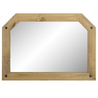 Seconique Corona Over Mantle Mirror in Distressed Waxed Pine