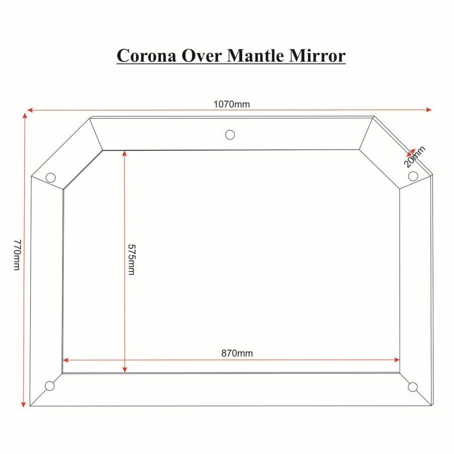 Seconique Corona Over Mantle Mirror in Distressed Waxed Pine