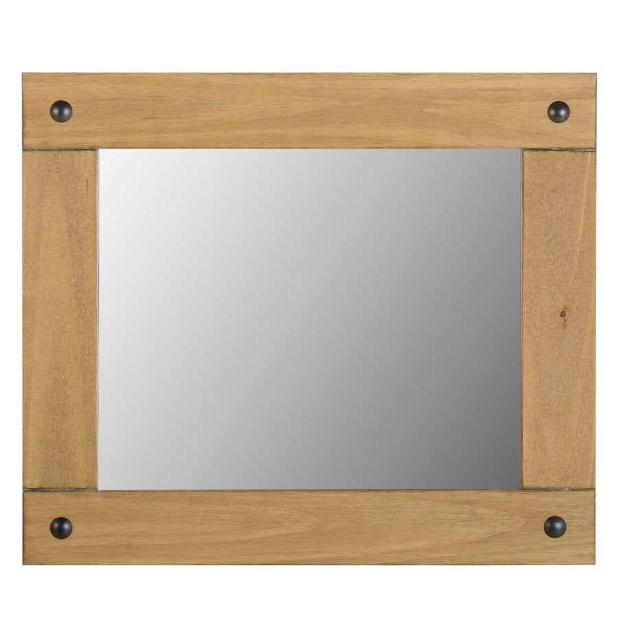 Seconique Corona Medium Wall Mirror in Distressed Waxed Pine