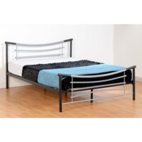 Seconique Celia Double Bed Frame in Black/Silver