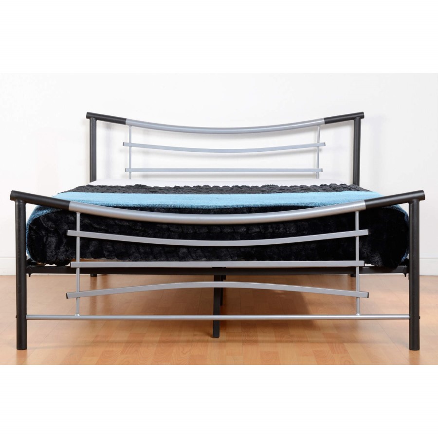 Seconique Celia Double Bed Frame in Black/Silver