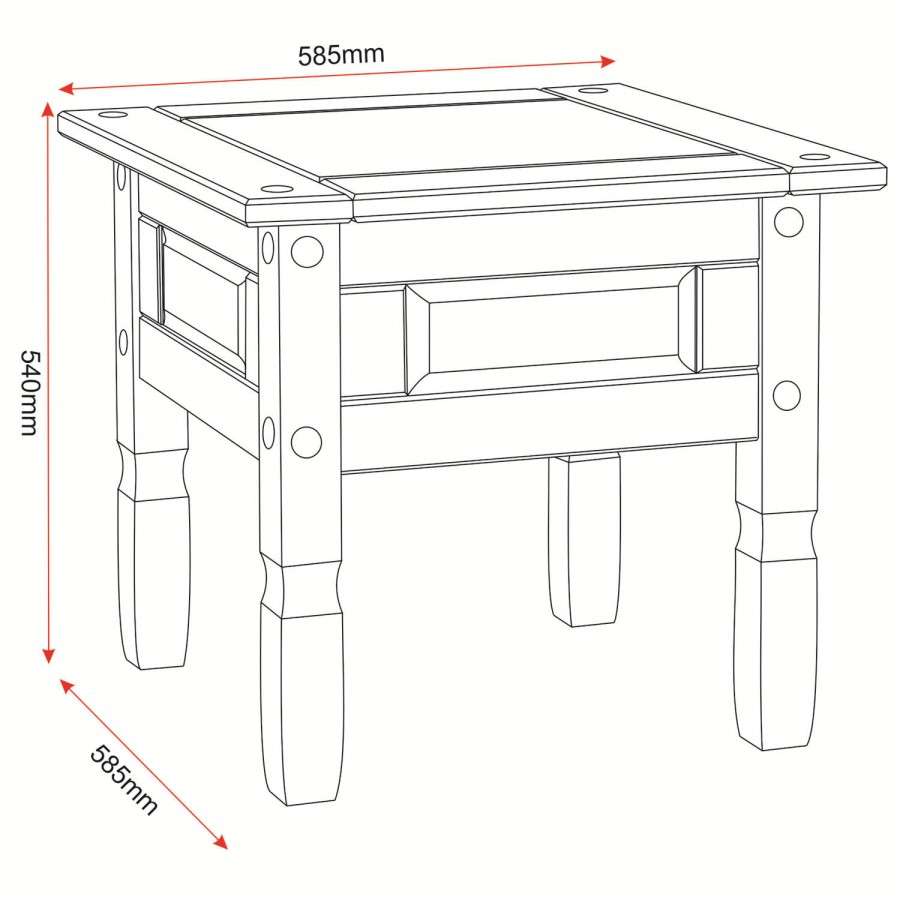 GRADE A1 - Seconique Corona Lamp Table in Distressed Waxed Pine