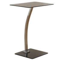 Seconique Laptop Table in Black Glass and Chrome