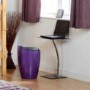 Seconique Laptop Table in Black Glass and Chrome