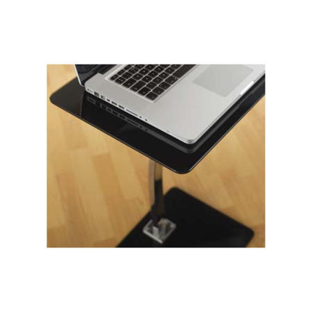 Seconique Laptop Table in Black Glass and Chrome
