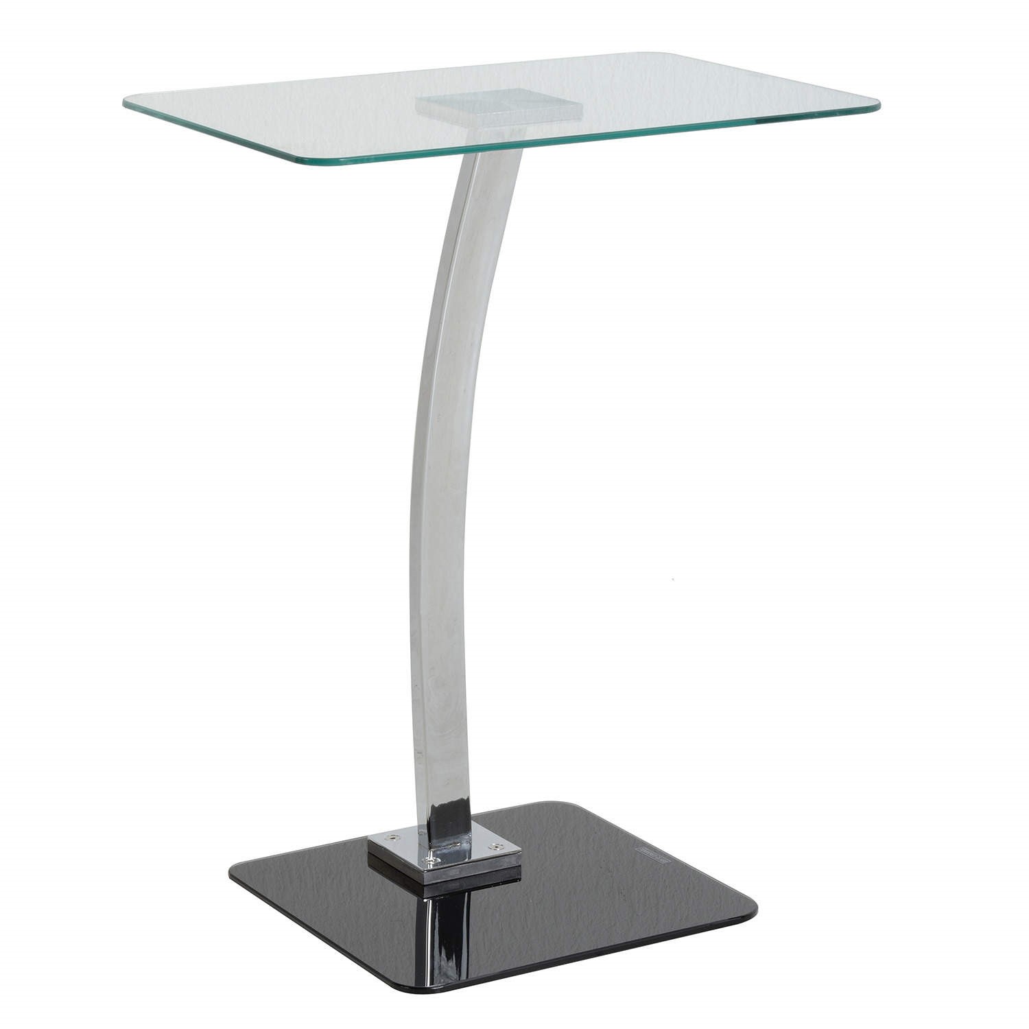 Clear Glass Table Computer Seconique Laptop Table in Clear Glass and Chrome - Furniture123