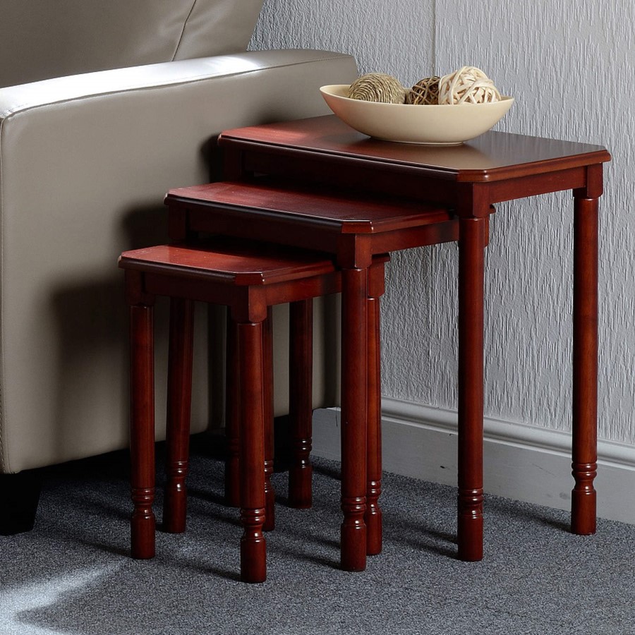 Seconique Brunton Nest Of Tables In Mahogany