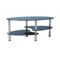 Seconique Cara Coffee Table - Black Glass/Silver